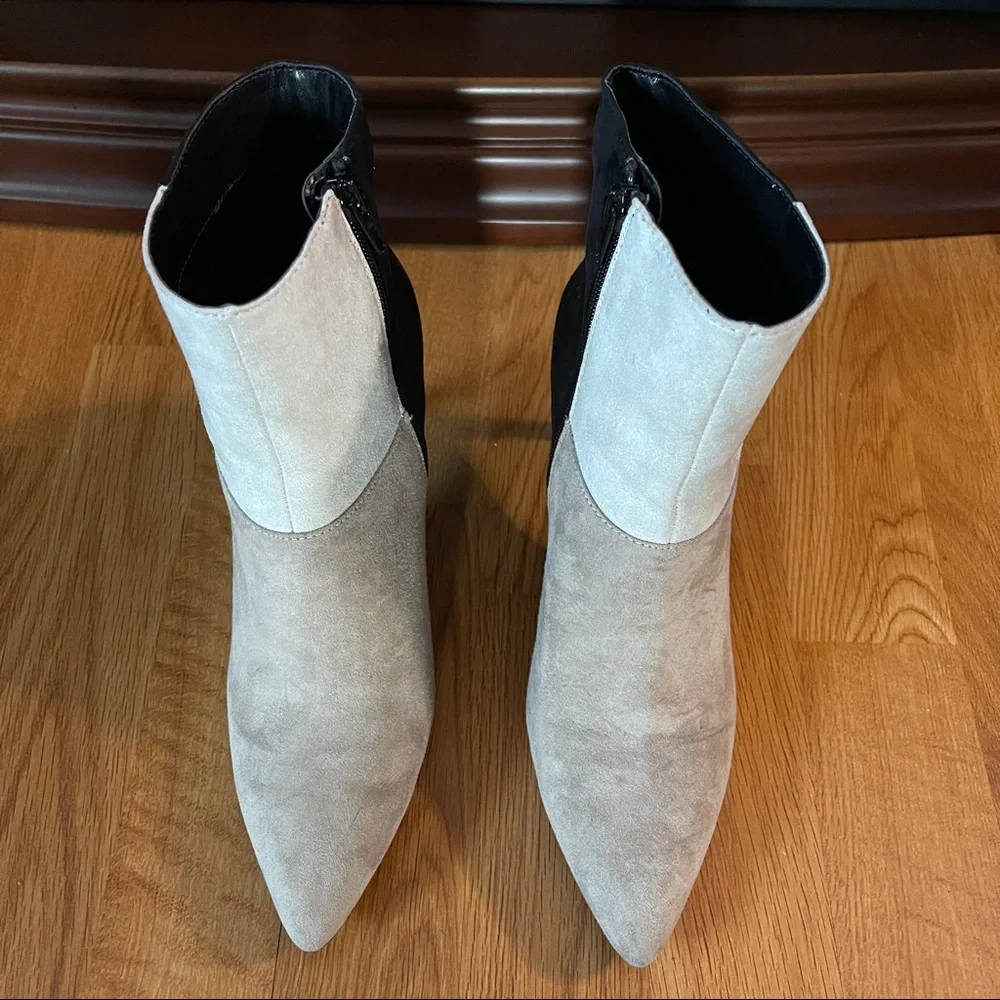 Color Block Suede Ankle Boots - Picture 2 of 7